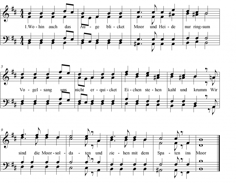 Fig. 1 Das Moorsoldatenlied, version originale pour chœur d’hommes à quatre voix